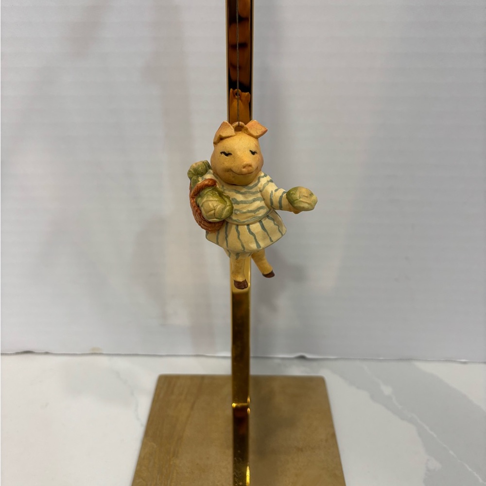 Anri Italy F. Warne 1984 Beatrix Potter Pig 3” H Porcelain Ornament
